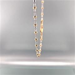 14K Two Tone Gold Ball & Chain Style 18